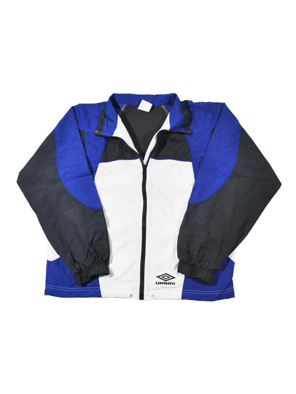 Vintage Umbro Soccer Warm Up Purple Black White Zip Wind Rain 90s Jacket Large
